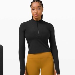 Lululemon Gloss Trim Run 1/2 Zip Long Sleeve